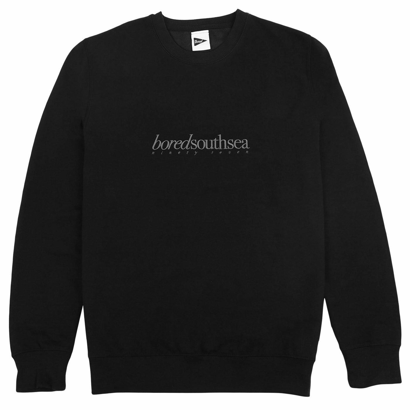 Bored of Southsea Hammer Sweatshirt - Black / Grey embroidery accents