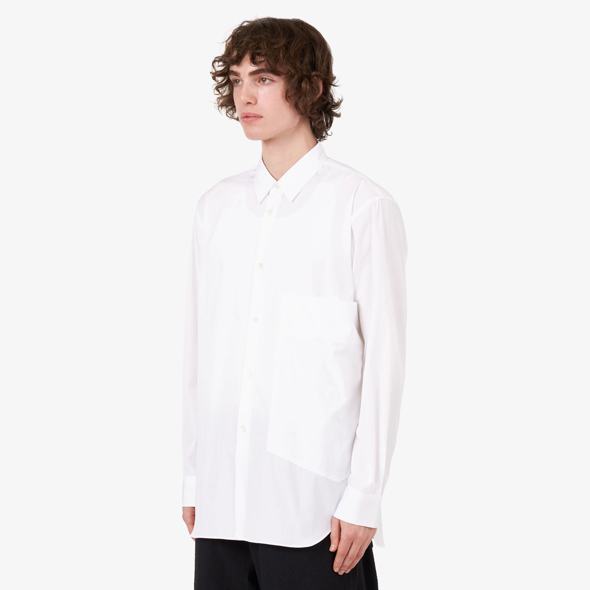 Eco Dye Technique COMME des GAR?ONS SHIRT Oversized Pocket Shirt / White