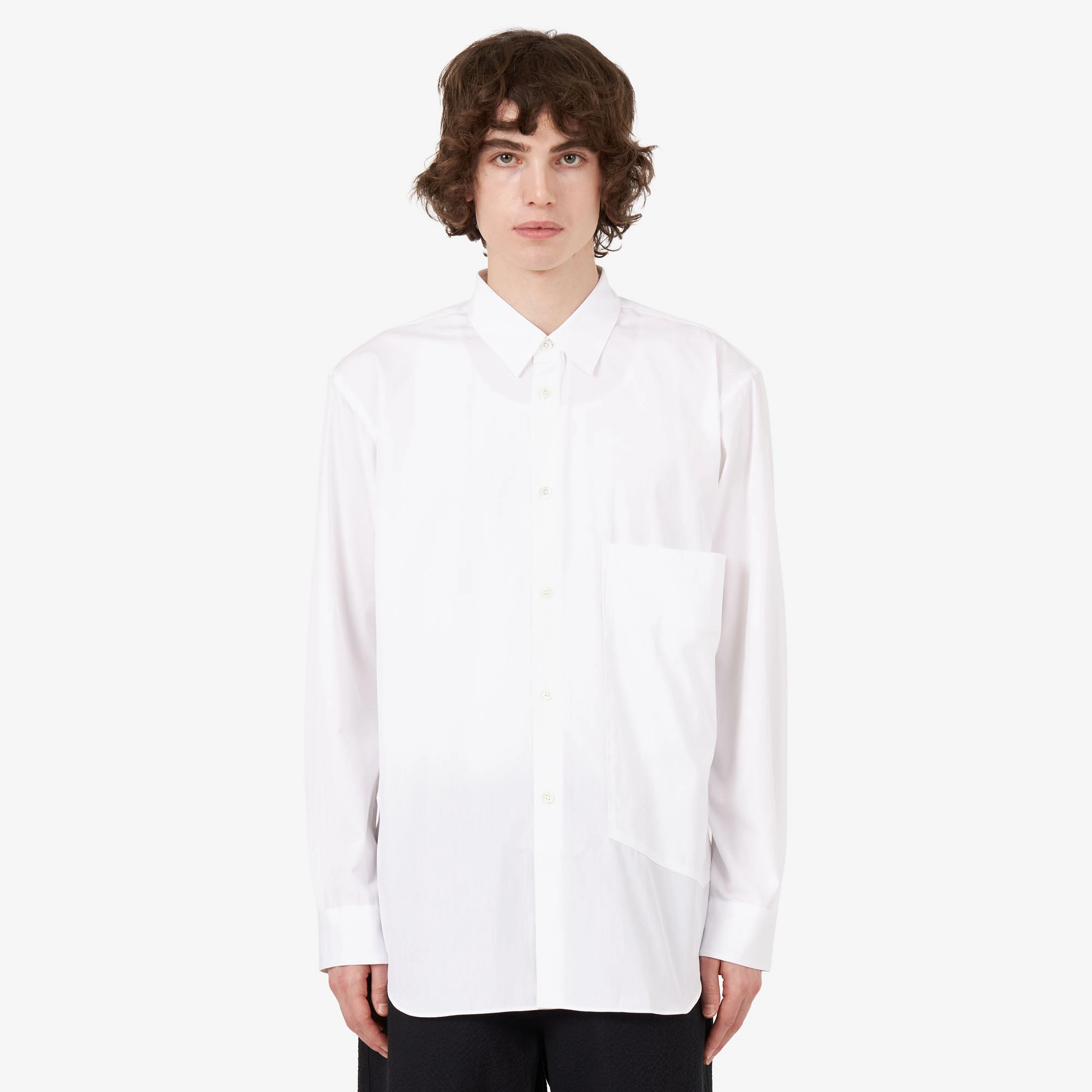 COMME des GAR?ONS SHIRT Oversized Pocket Shirt / White Compact Packing Moisture Wicking Layer