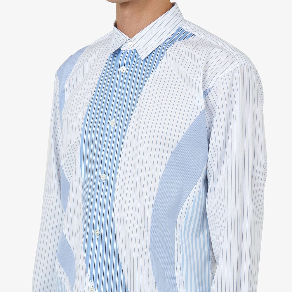 Stretch Material Chic Wardrobe COMME des GAR?ONS SHIRT Poplin Stripe Shirt Blue / Multi