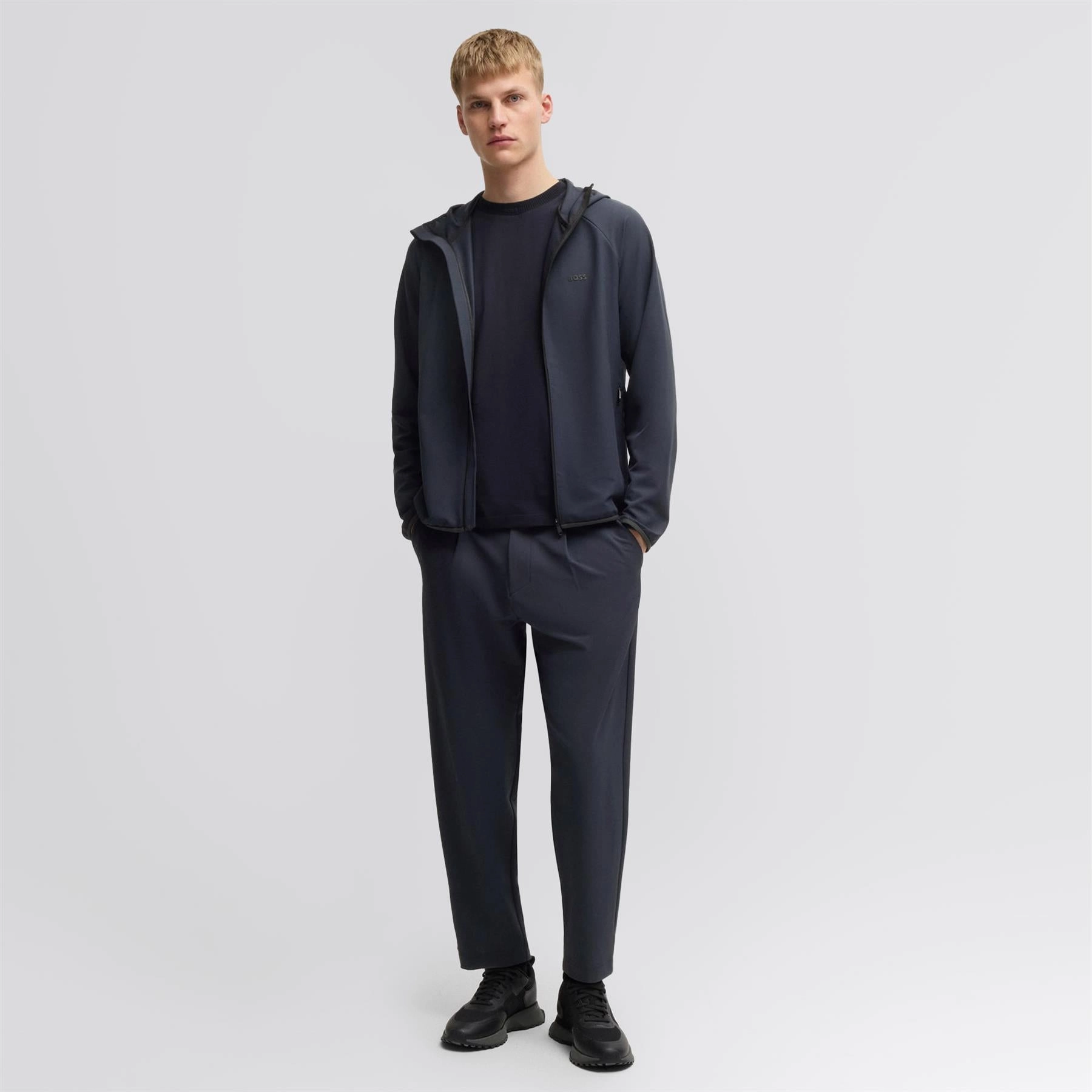 Commuter Hooded Jacket Dark Blue Pink