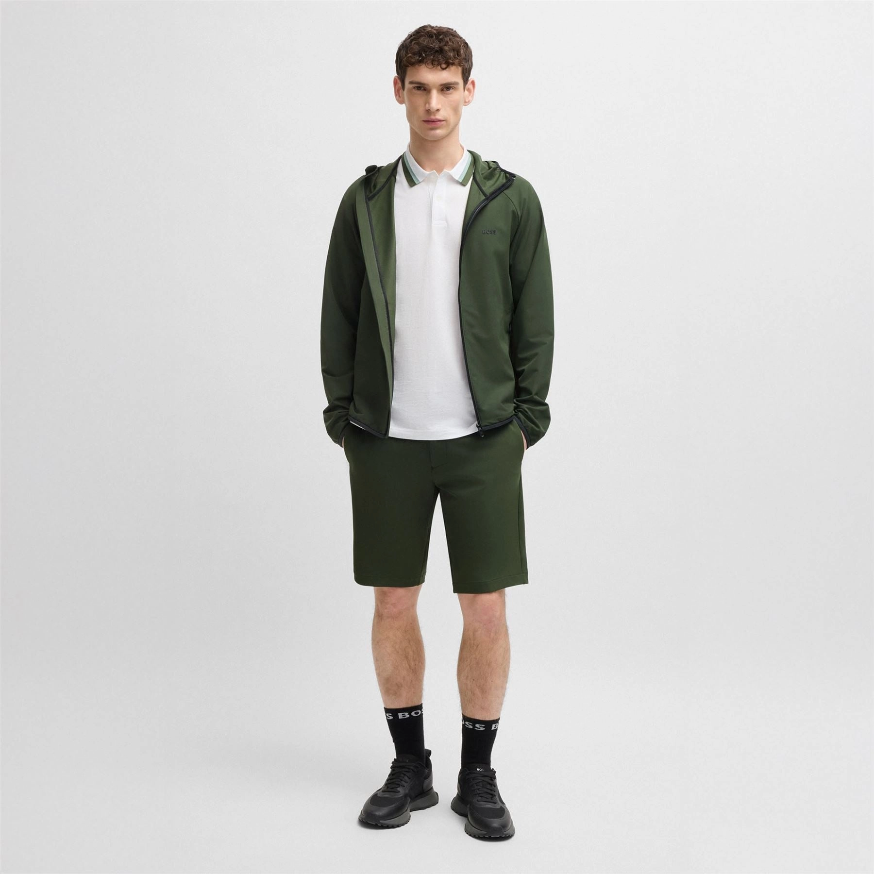 Commuter Hooded Jacket Dark Green Practical Wear