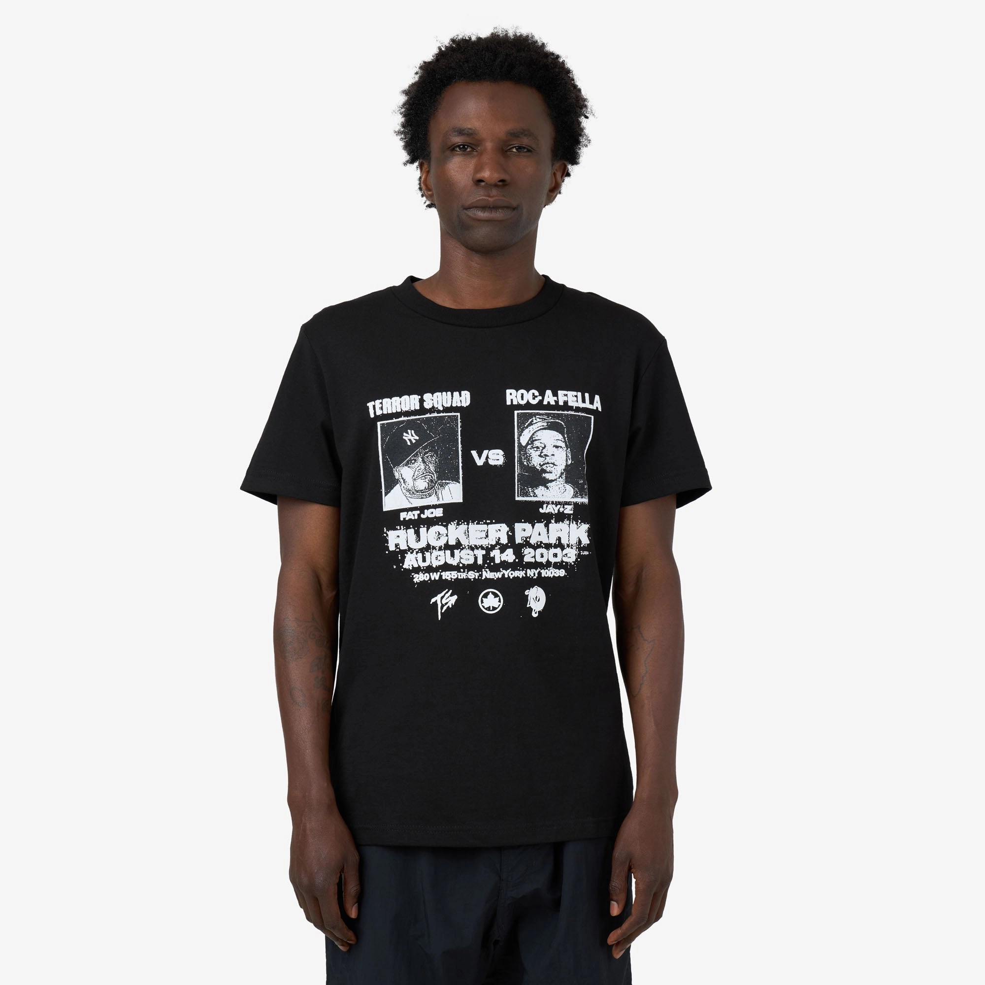 raw hem softball Full Court Press Rucker T-Shirt Black