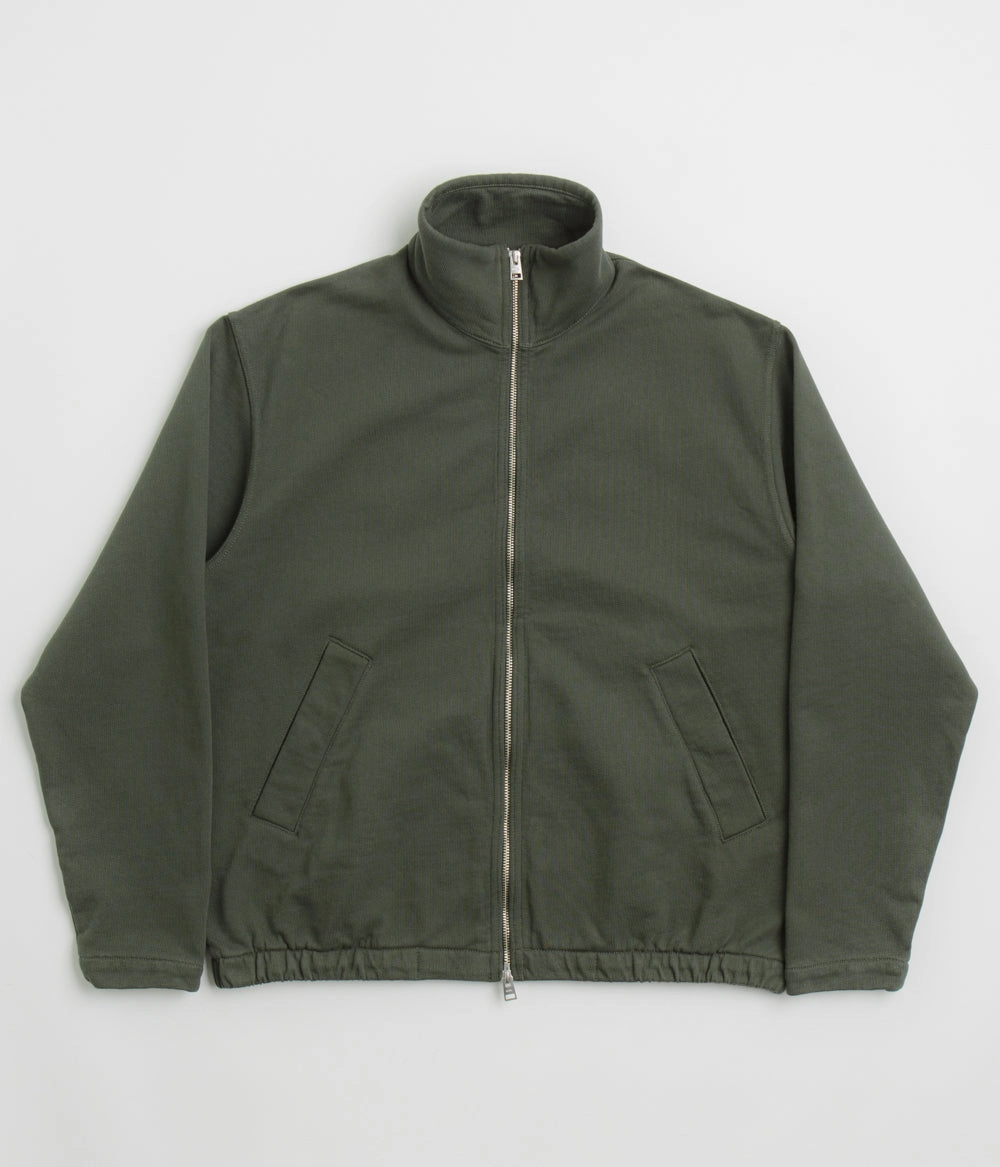 Norse Projects Bjorn Relaxed Organic Loopback Track Jacket - Black Olive Certificate