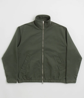 Norse Projects Bjorn Relaxed Organic Loopback Track Jacket - Black Olive Certificate