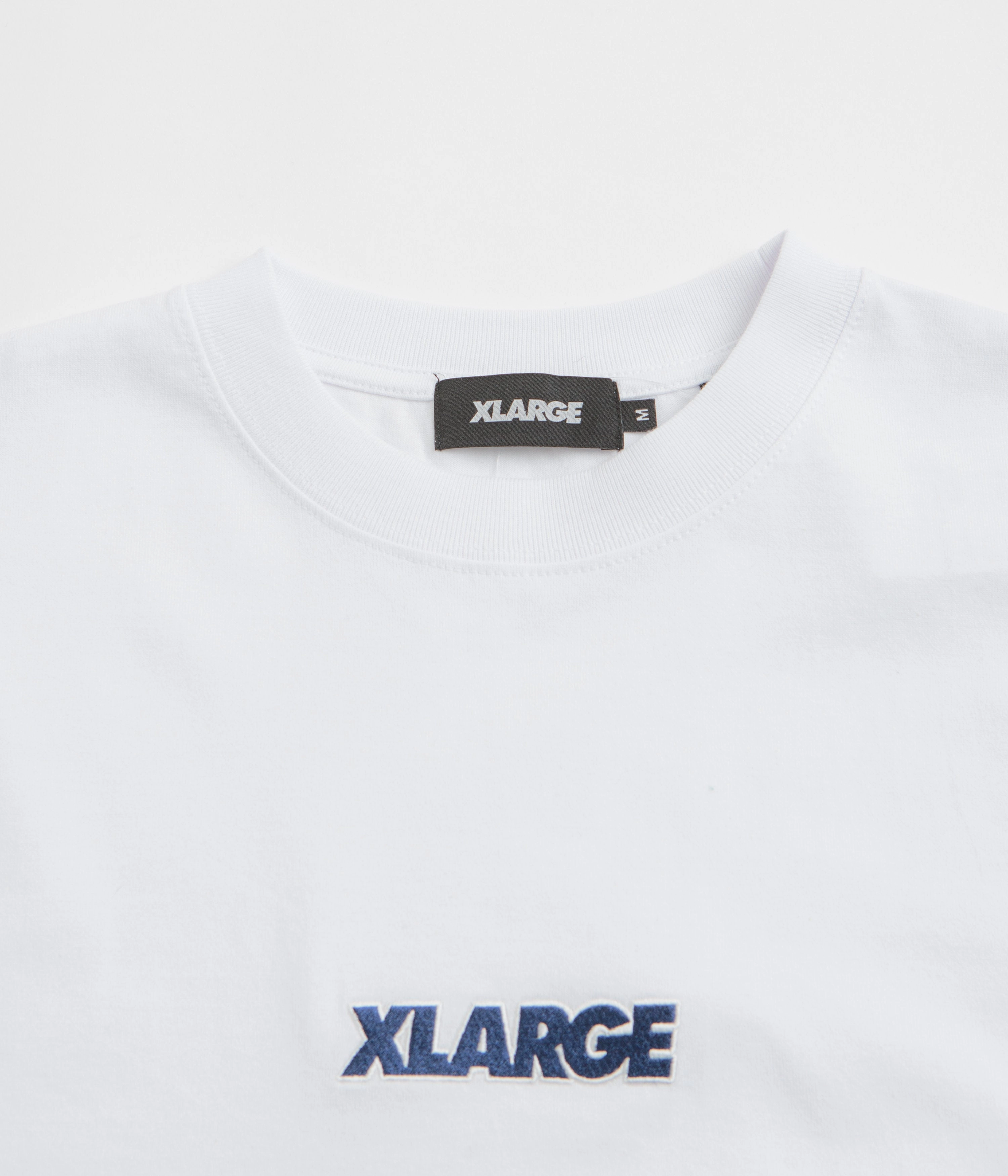 XLarge Embroidered Standard Logo T-Shirt - White Three Thread Overlock Stitching Abstract prints