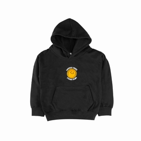 Vintage Look Southsea Bronx Strong Island Kids Embroidered Hoodie - Black