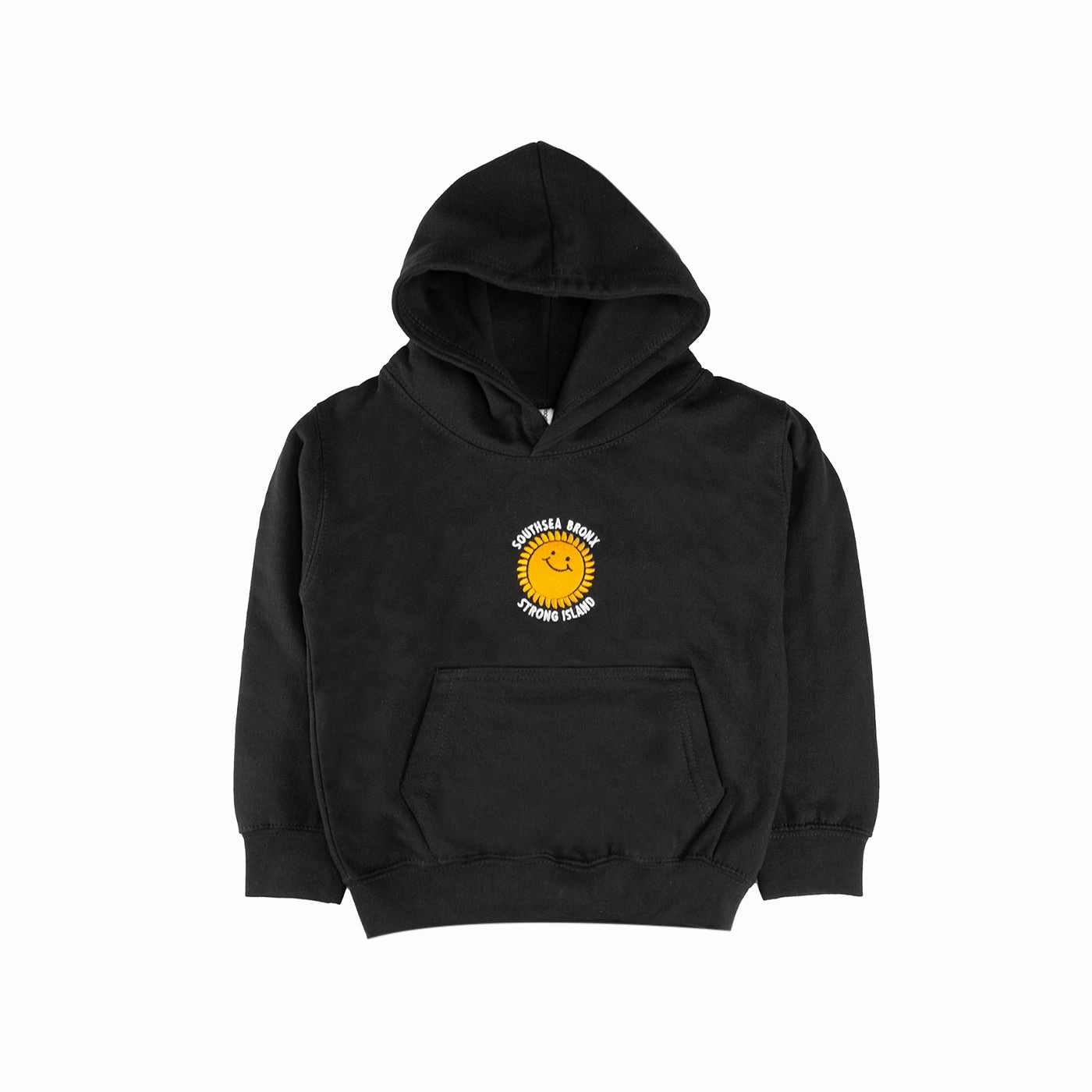 Travel Essential Daily Staple Southsea Bronx Strong Island Kids Embroidered Hoodie - Black