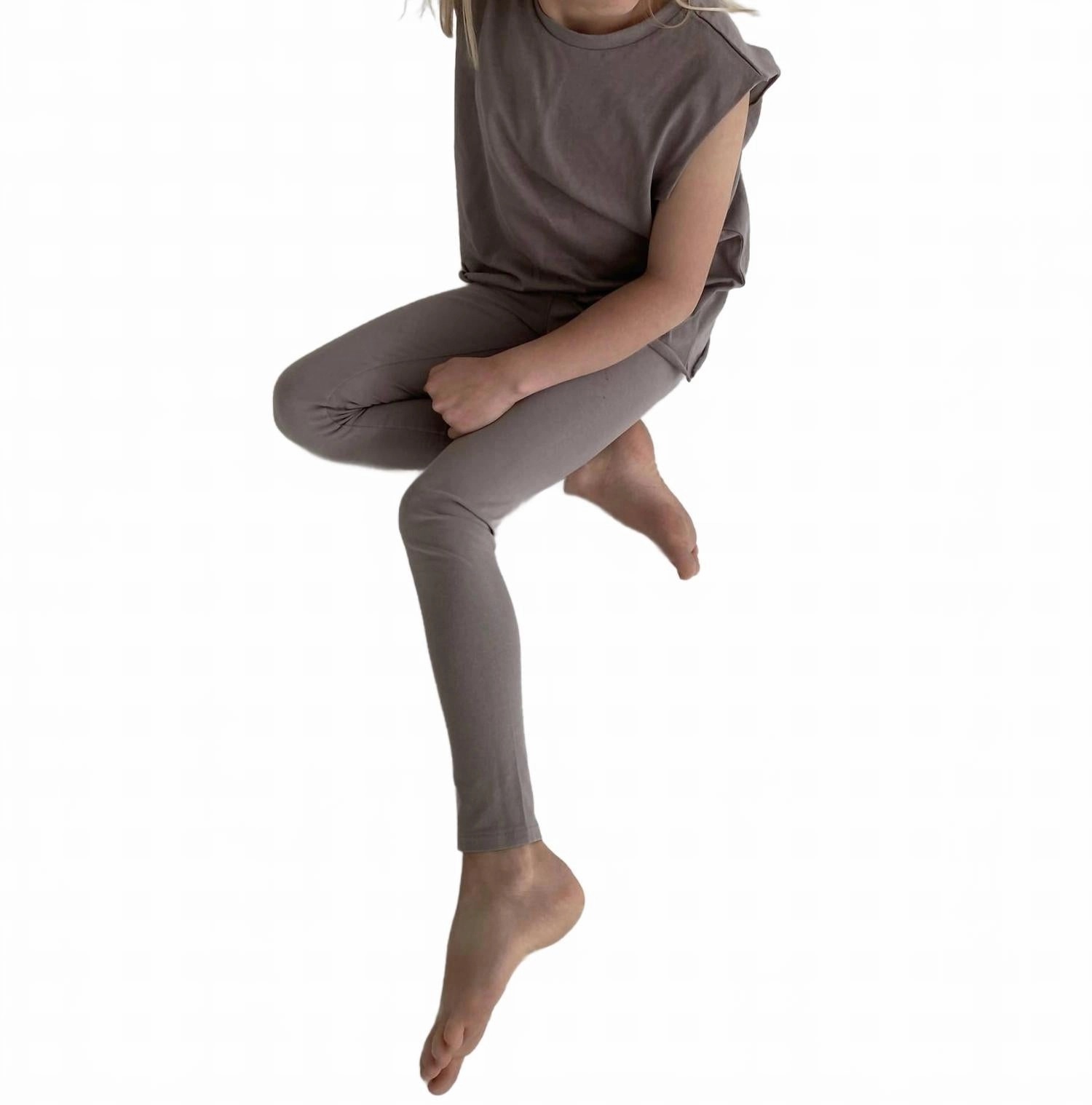 Flattering Style Premium Look Kid's Leggings In Dark Grey