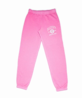Minimal Stretch Fit Active Layer Girl's Puff Varsity Sweatpants In Neon Pink