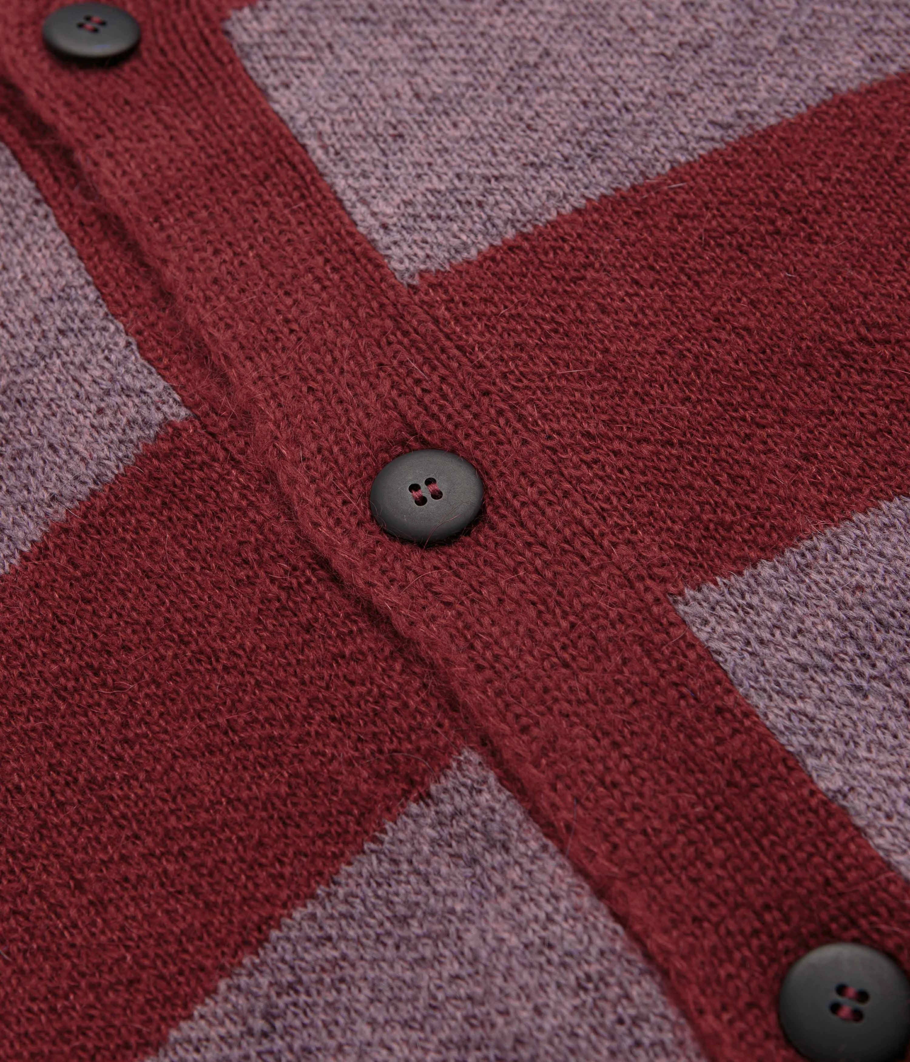 No Problemo Striped Mohair Oversized Cardigan - Burgundy Multi running suitable
