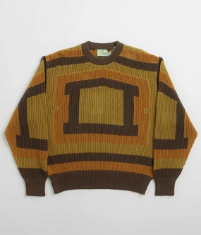 product budget friendly Aries Crochet Temple Knit Sweatshirt - Khaki