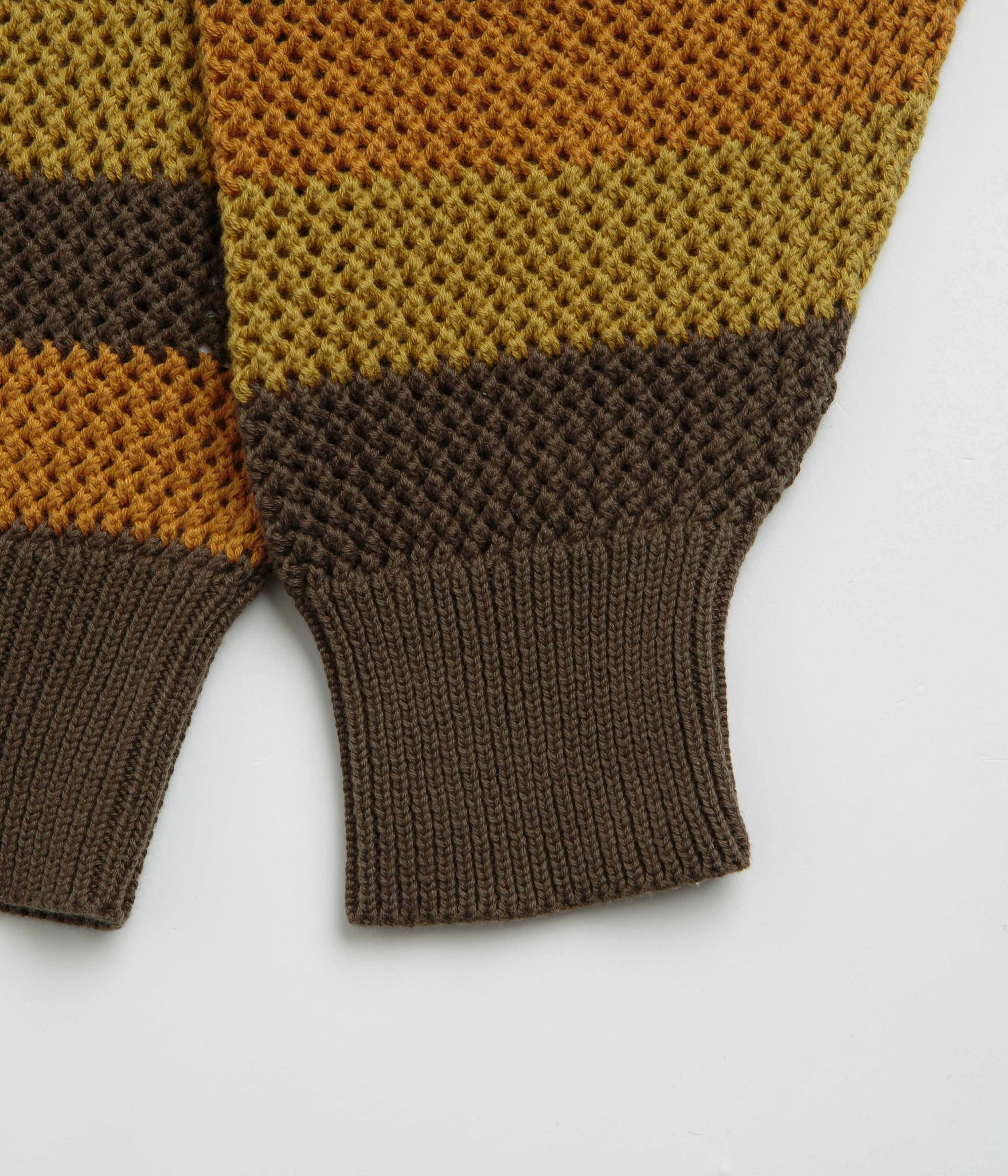 Aries Crochet Temple Knit Sweatshirt - Khaki Two-Tone Design