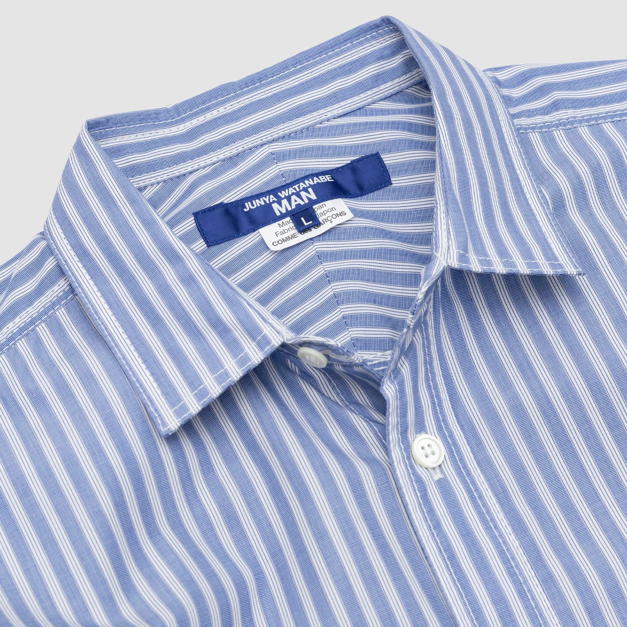 COTTON STRIPED ELBOW PATCH SHIRT Gradient effect Social Meetup