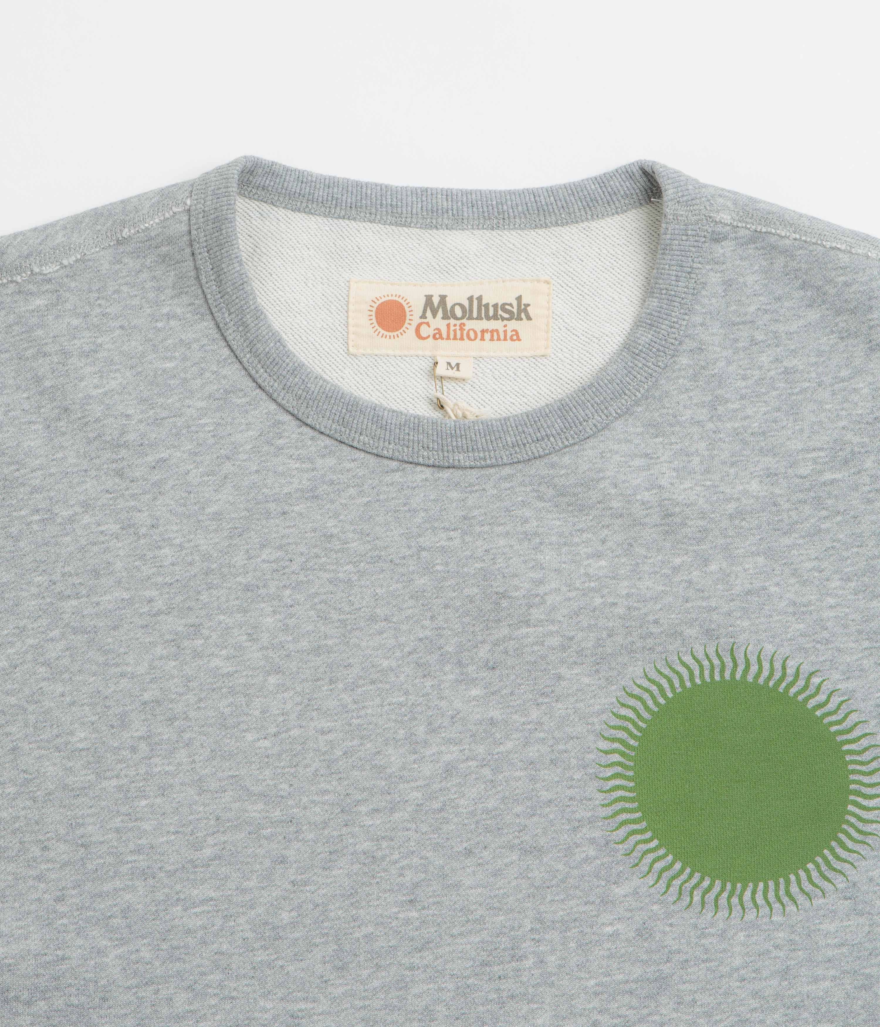 Soft Hoodie Mollusk Country Sun Crewneck Sweatshirt - Heather Grey