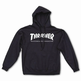 Thrasher - Skate Mag Hoodie Black Glamorous touch Seamless Shoulder