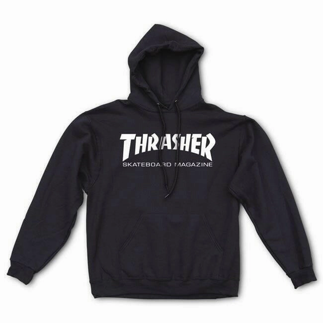 Reinforced Stitching Winter Motion Thrasher - Skate Mag Hoodie Black