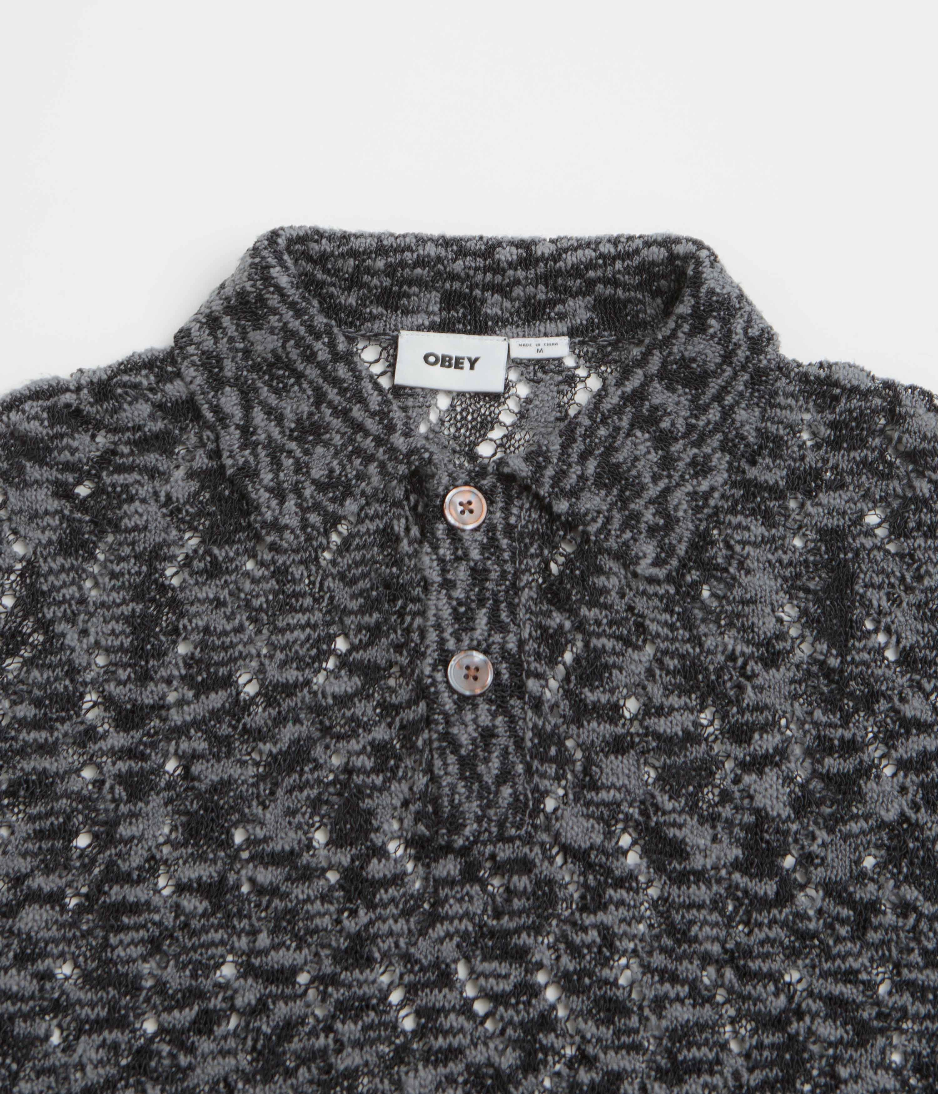 Comfy Feel Obey Andre Polo Short Sleeve Sweatshirt - Black