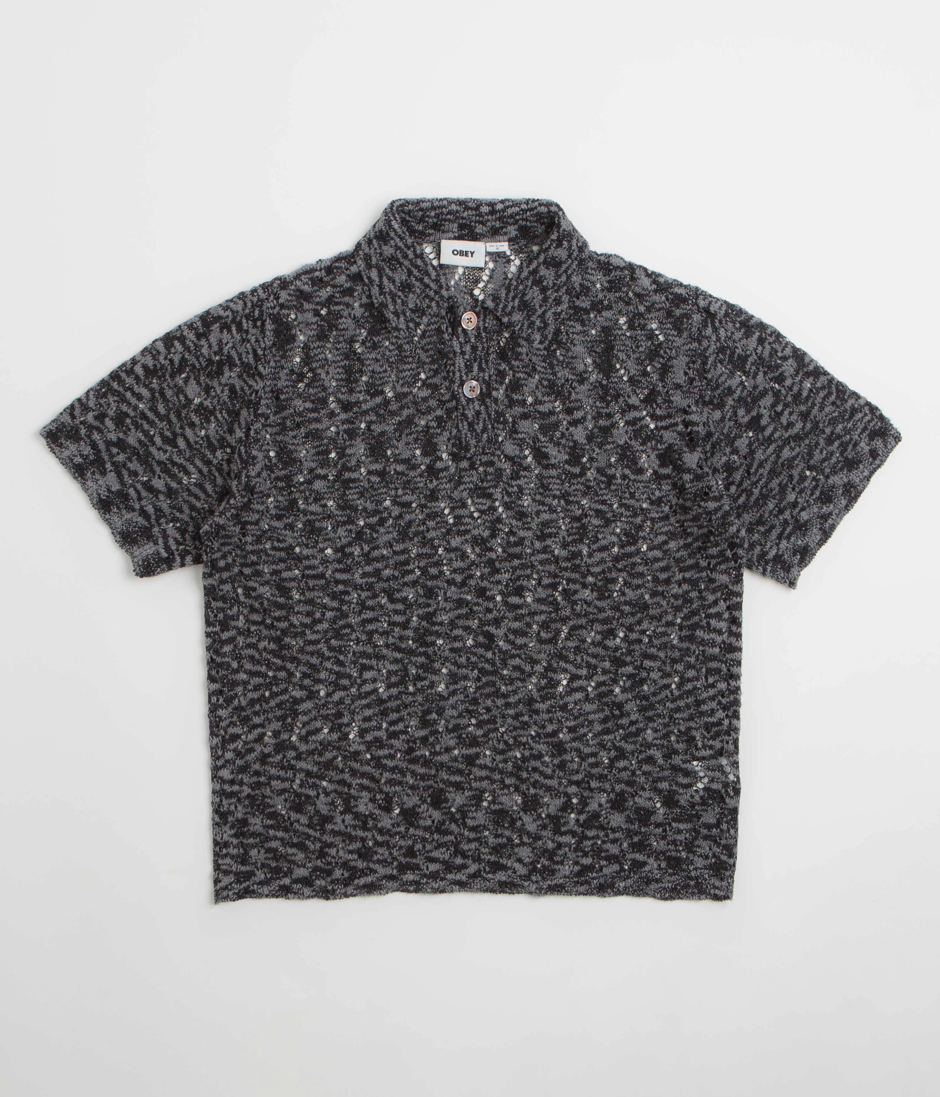 Obey Andre Polo Short Sleeve Sweatshirt - Black Daily Fit