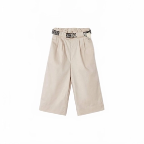 Cropped Pants & Belt Set In Almond Outdoor Friendly