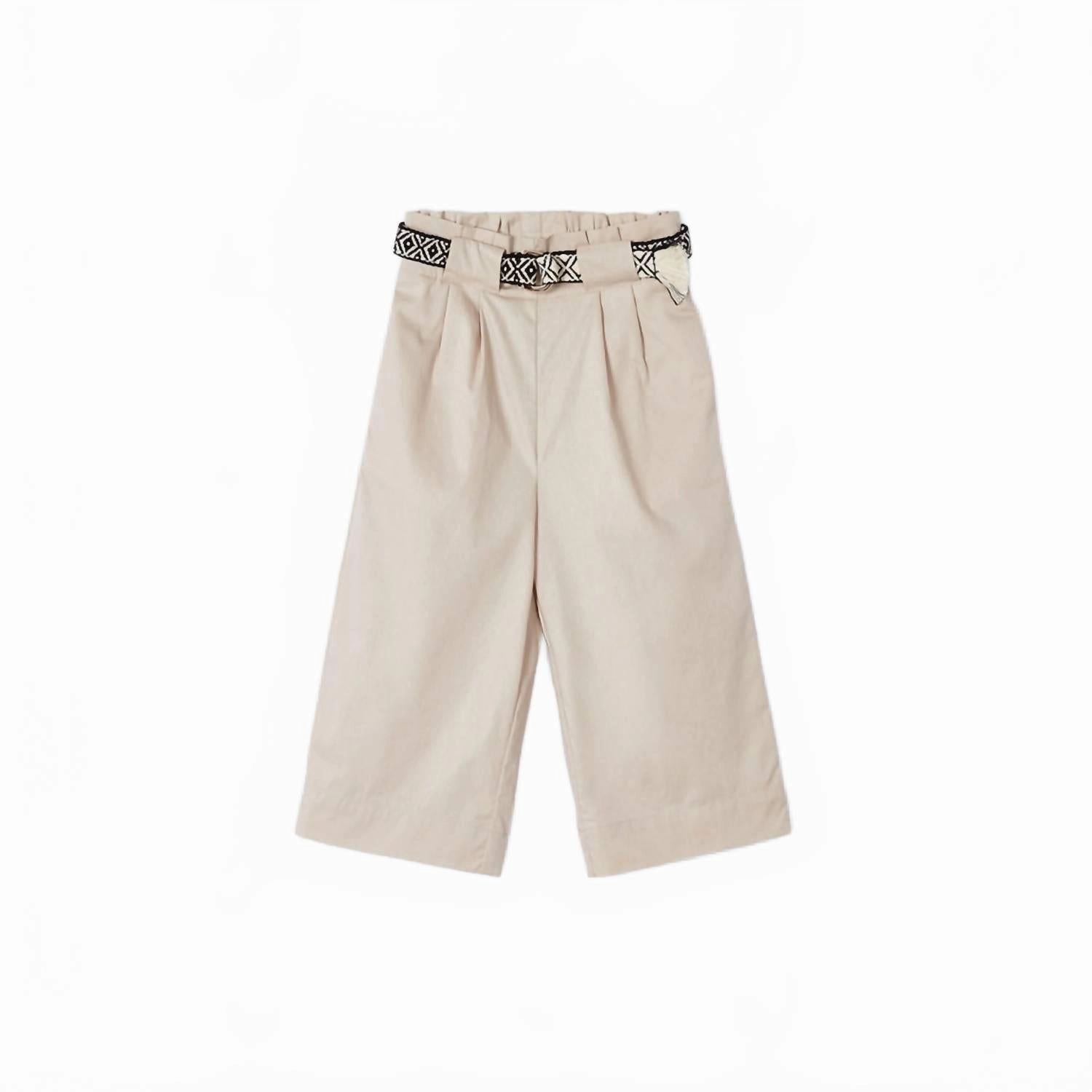 Cropped Pants & Belt Set In Almond Outdoor Friendly