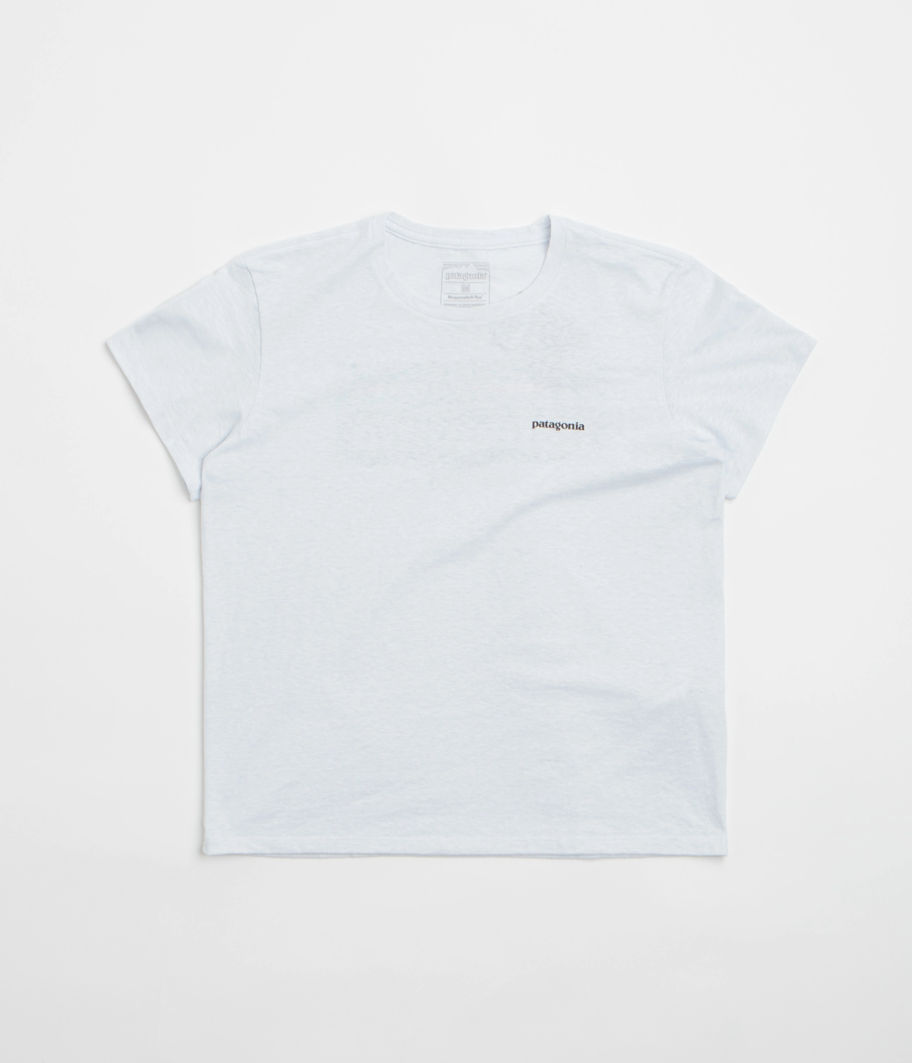 birthday Hiking Gear Patagonia Womens P-6 Logo Responsibili-Tee T-Shirt - White