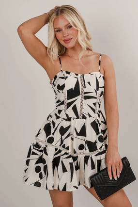 FINAL SALE - Captivating Personality Ivory Mini Dress Sharp Edge