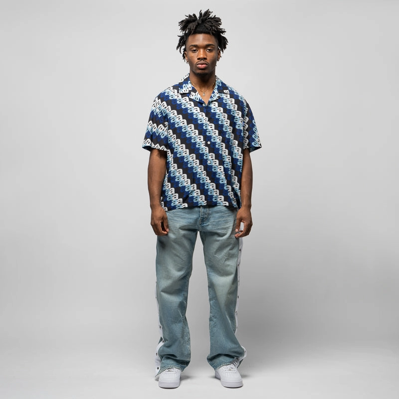 Awake NY Triple 'A' Print Camp Shirt - Blue/Multi Organic Cotton