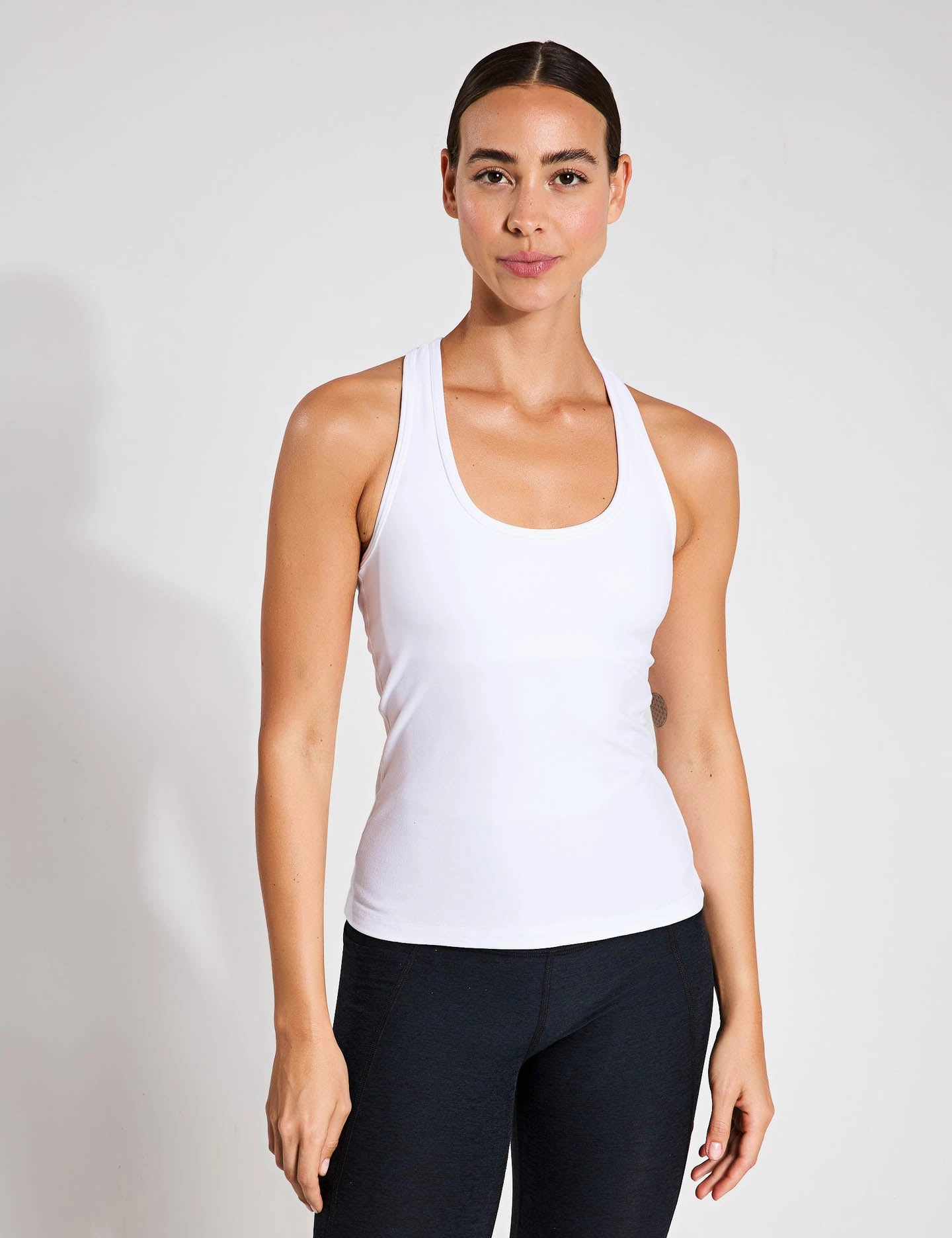 Spacedye Step Up Racerback Tank - Cloud White Thermal Balance Quick Recovery Fabric