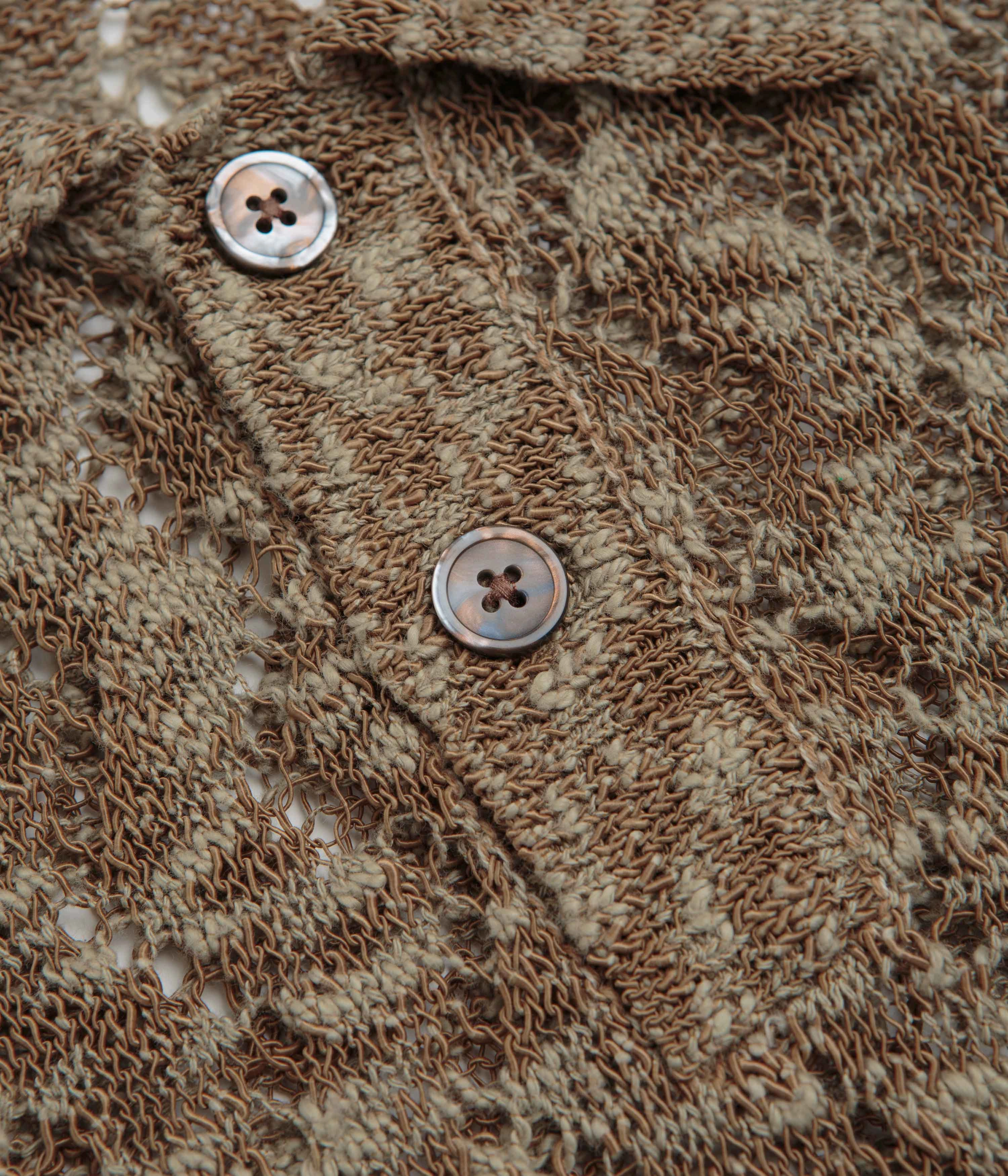 Retro Print Outdoor Relaxed Obey Andre Polo Short Sleeve Sweatshirt - Toffee Brown