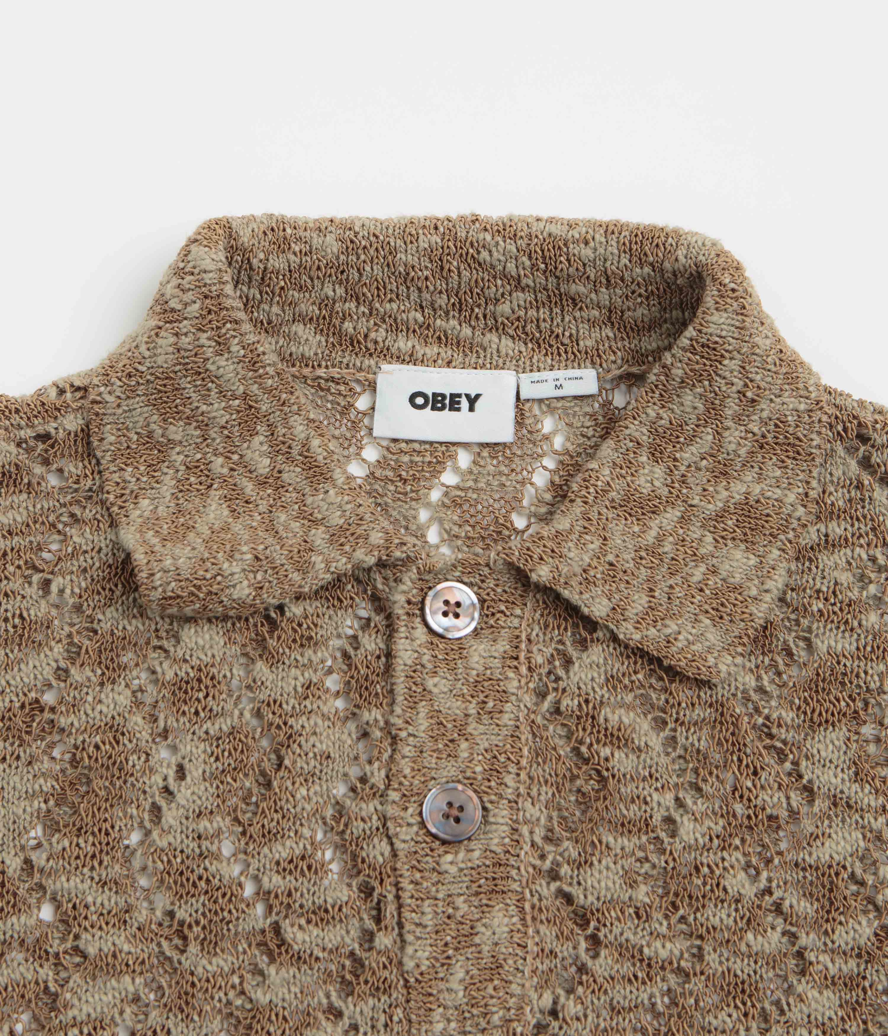 product nautical charm Obey Andre Polo Short Sleeve Sweatshirt - Toffee Brown