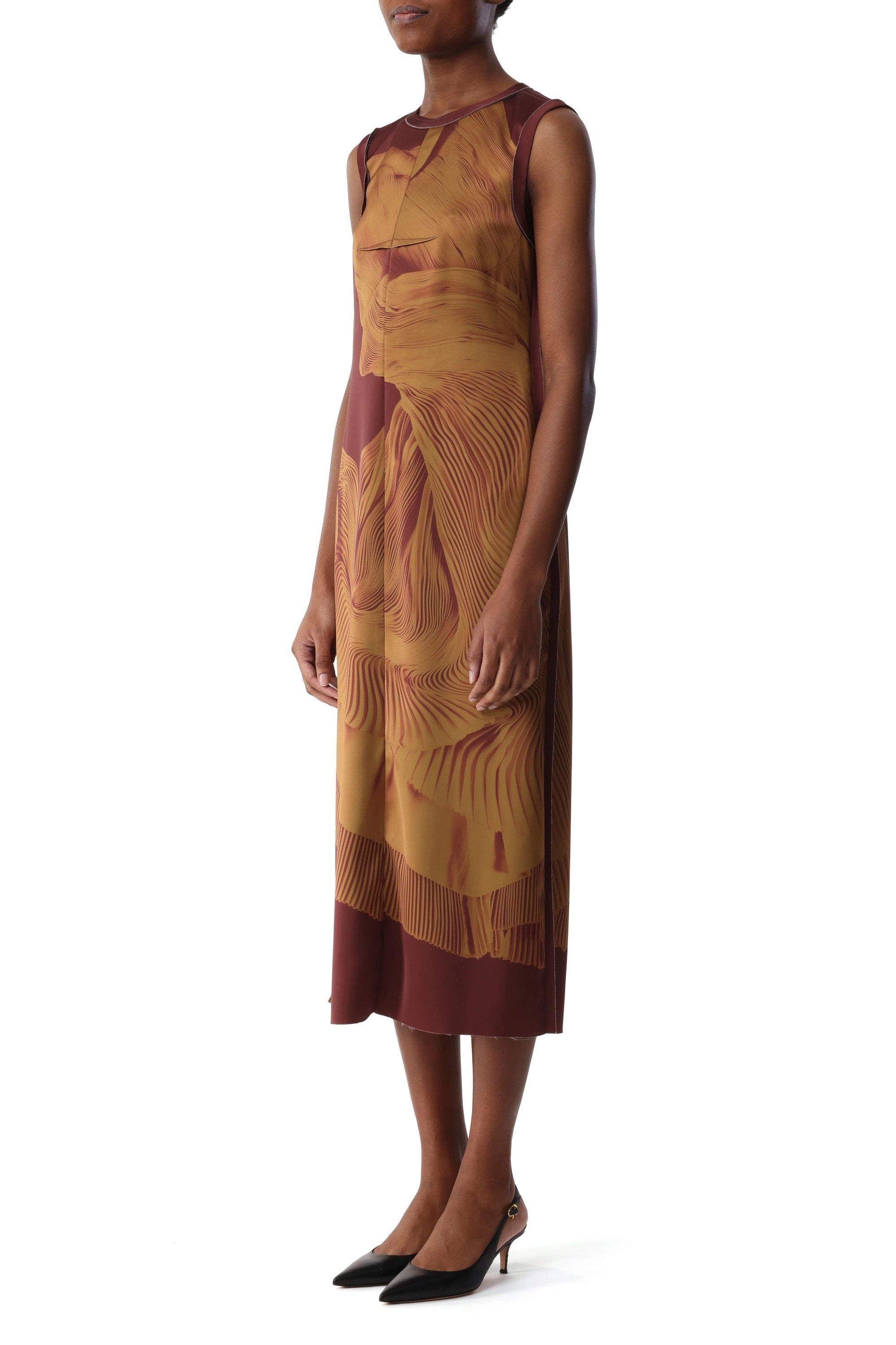 Contemporary Look DANCING PLEAT DOUBLE-FACE SATIN SHEATH DRESS