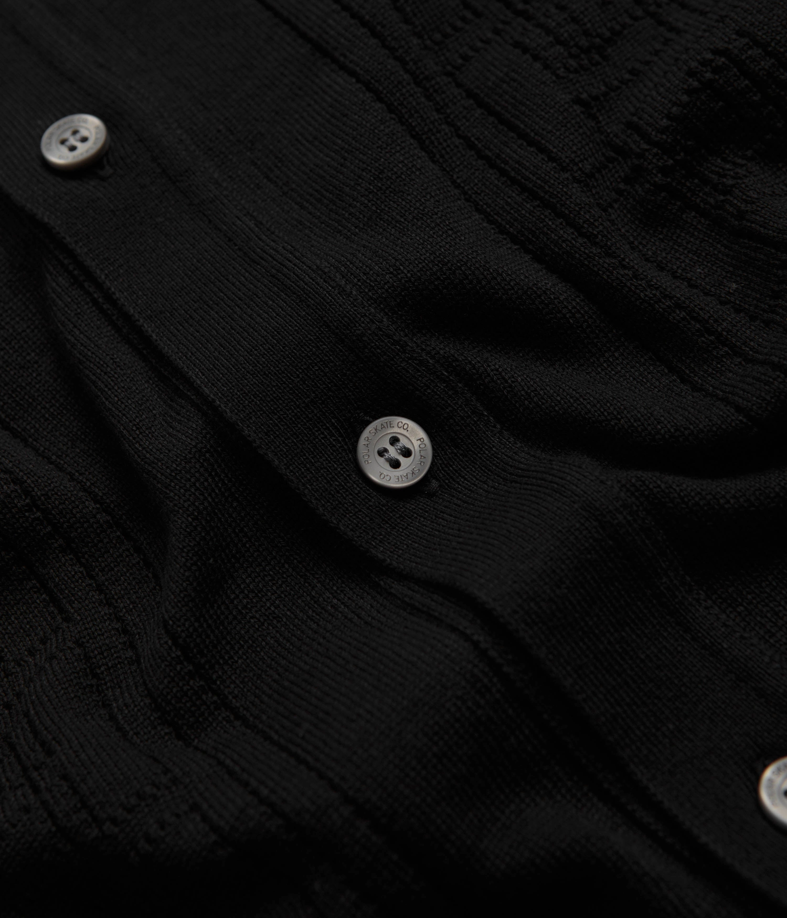 Polar Double P Miles Cardigan - Black Textured Finish Quick Dry Technology