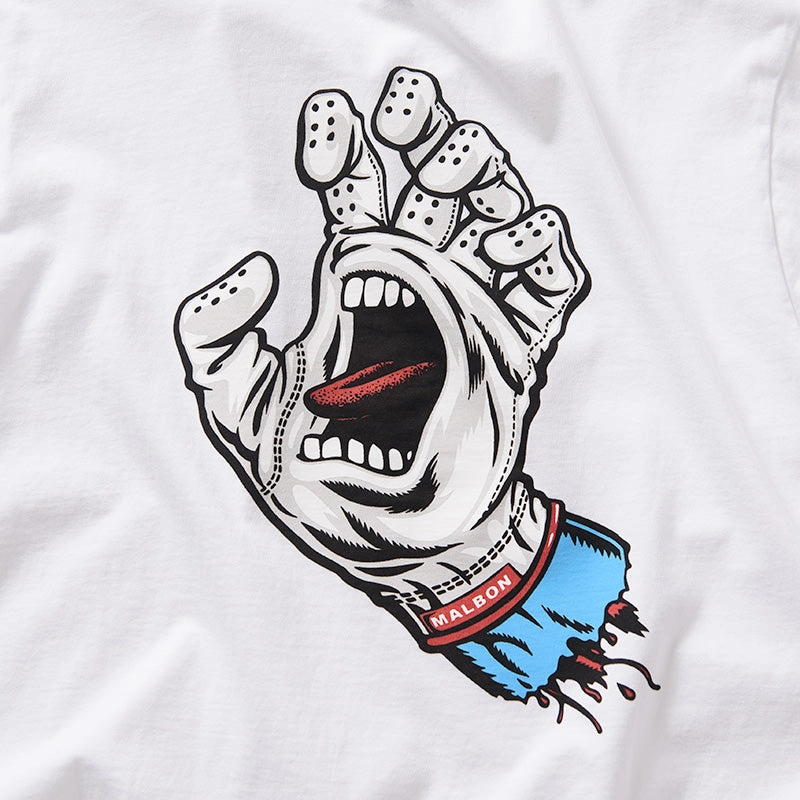 Malbon Golf x Santa Cruz Bermuda Screaming Hand Tee - White sunglasses