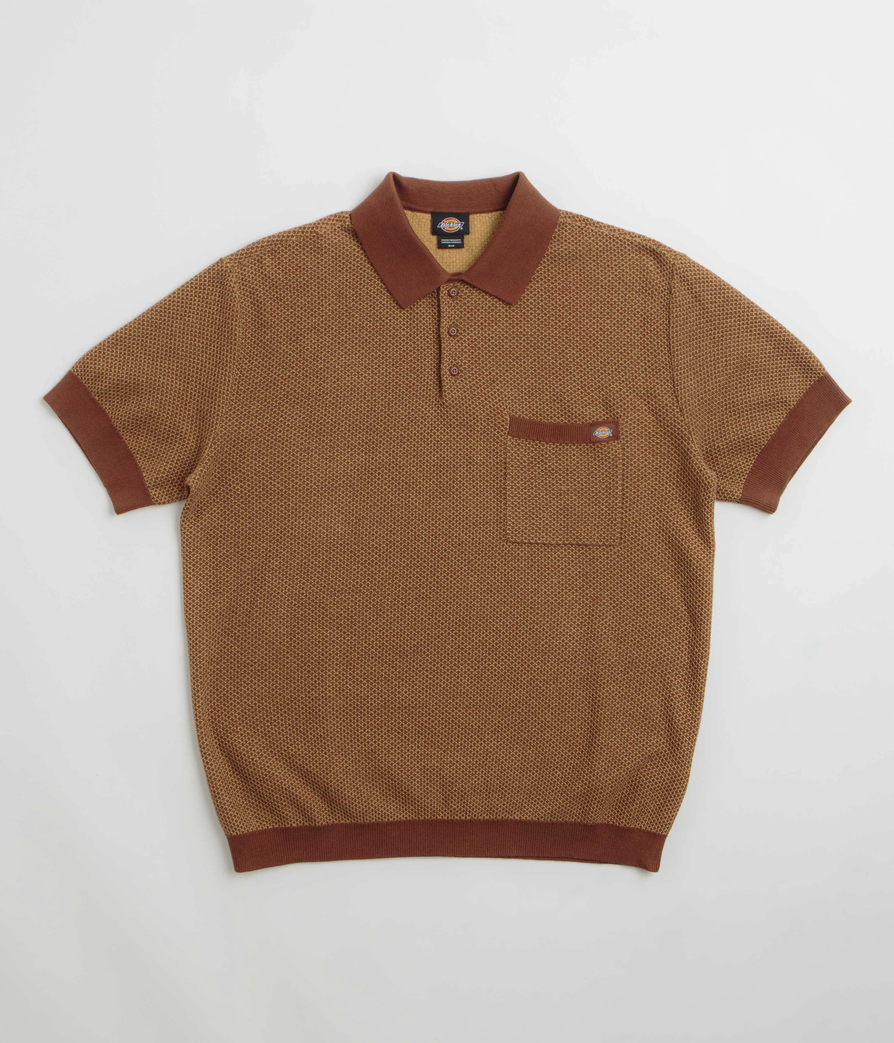 Gift Idea Dickies Rocky Knit Short Sleeve Polo Shirt - Oak Buff