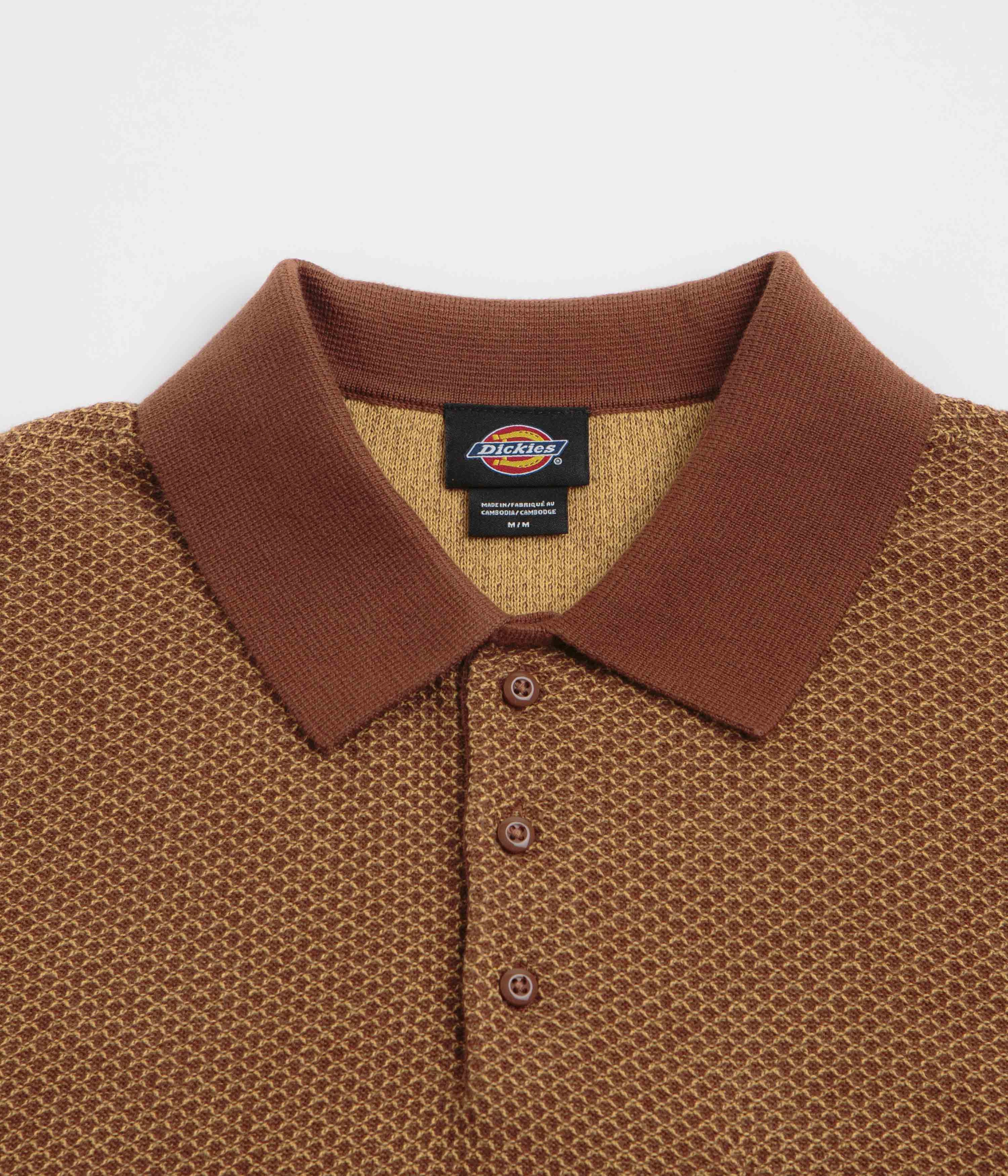 Simple Layer Dickies Rocky Knit Short Sleeve Polo Shirt - Oak Buff