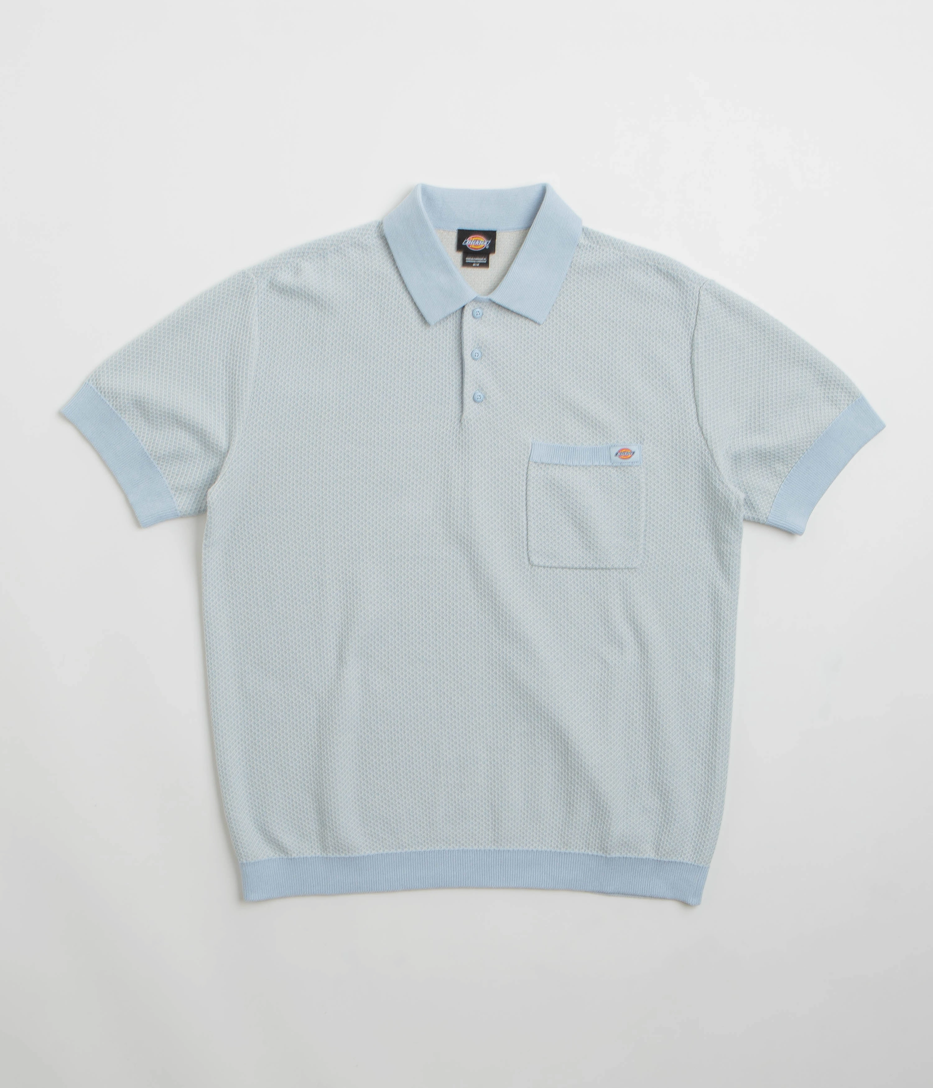 Seamless Side Panels Dickies Rocky Knit Short Sleeve Polo Shirt - Whitecap Grey