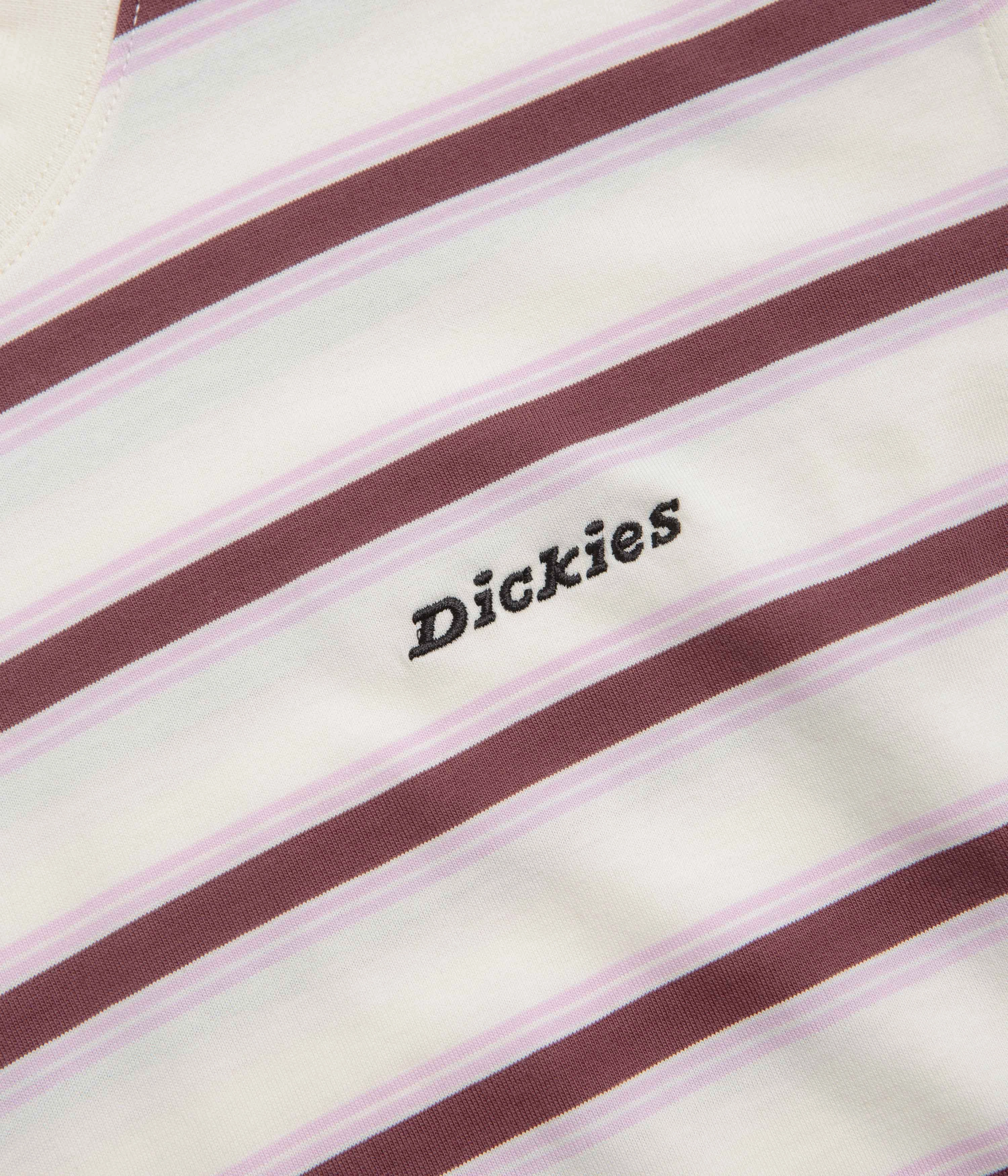 Dickies York Stripe T-Shirt - Egret Curvy Fit