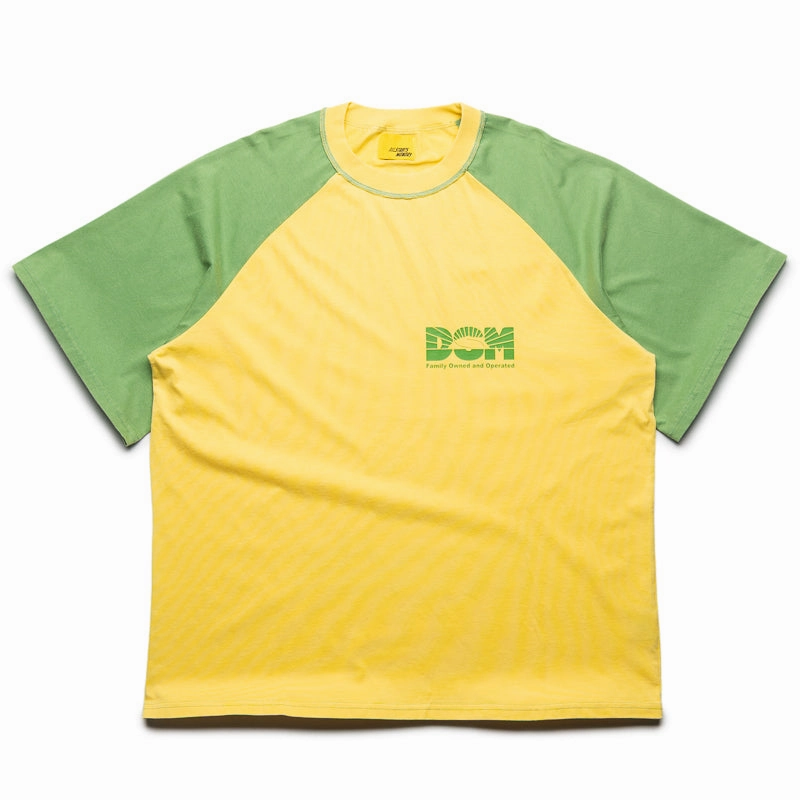 Minimalist Design Diet Starts Monday Family Business Tee - Green/Yellow