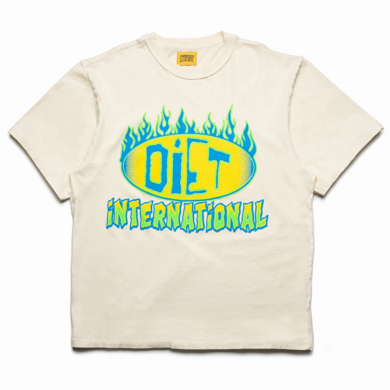 Diet Starts Monday INTL Flame Tee - Antique White Bright Hue Lightweight texture