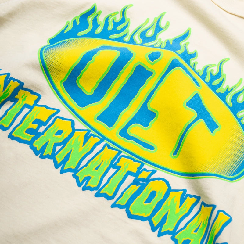 Diet Starts Monday INTL Flame Tee - Antique White flare pants silhouette stretchy fabric