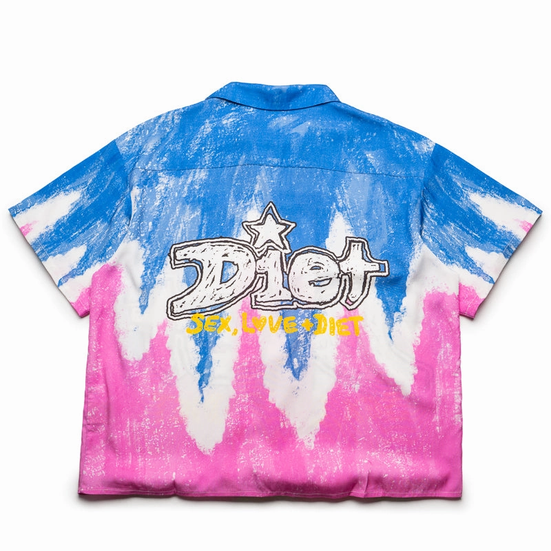 Exclusive Collection Diet Starts Monday Knievel Button Up Shirt - Blue/Pink