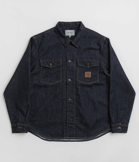 Non Bulky Silhouette DoubleReinforced Zipper Carhartt Lincoln Shirt Jacket - Blue Rinsed