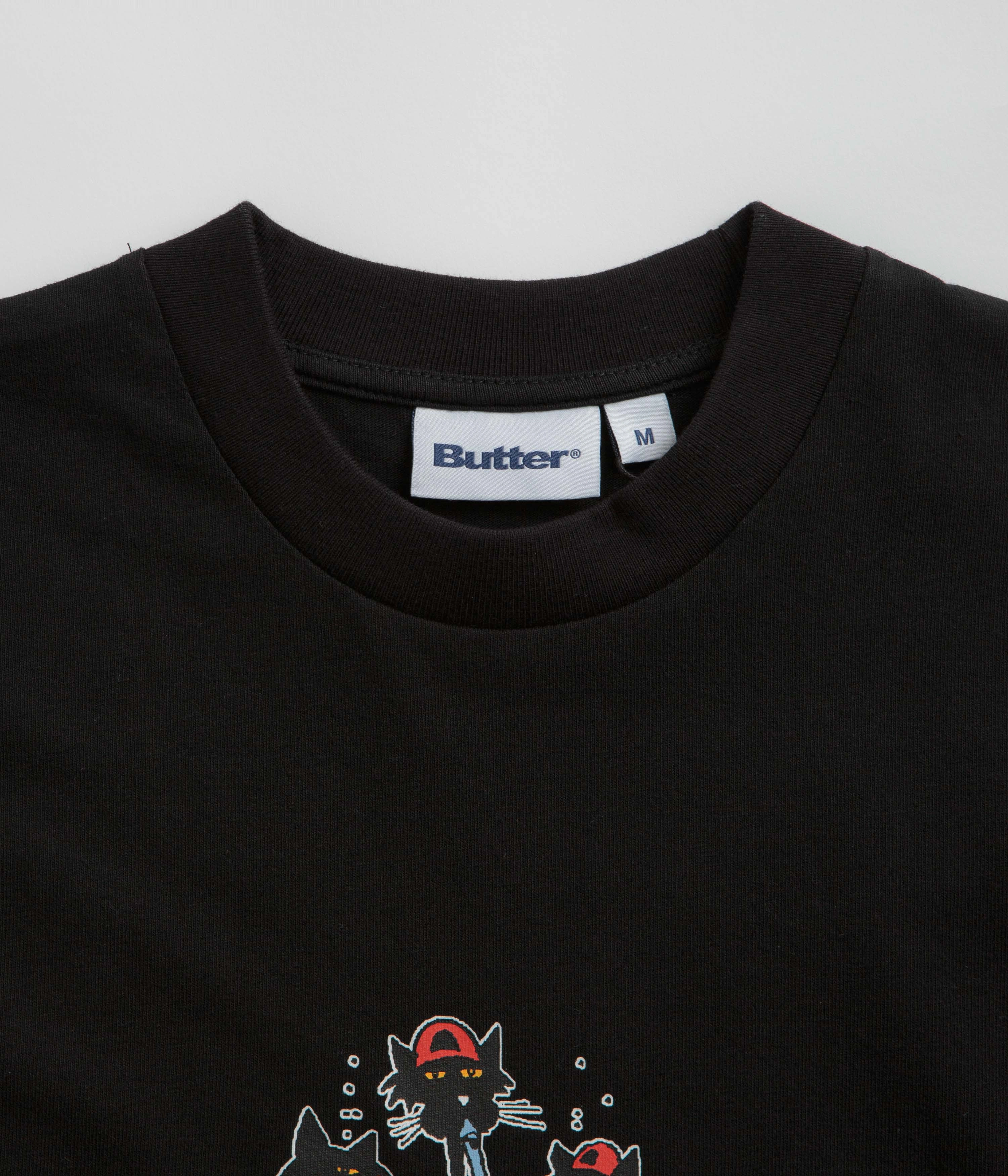 Oversized Butter Goods Cats T-Shirt - Black