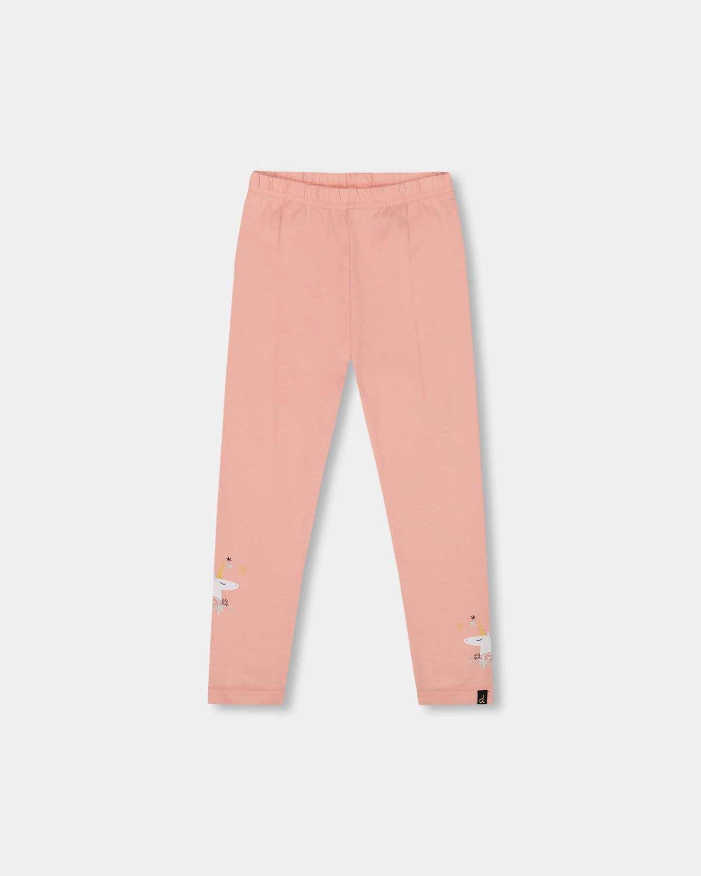 Organic Cotton Leggings Dusty Pink with Unicorn Print Comfortable Fashion NonSlipGrip