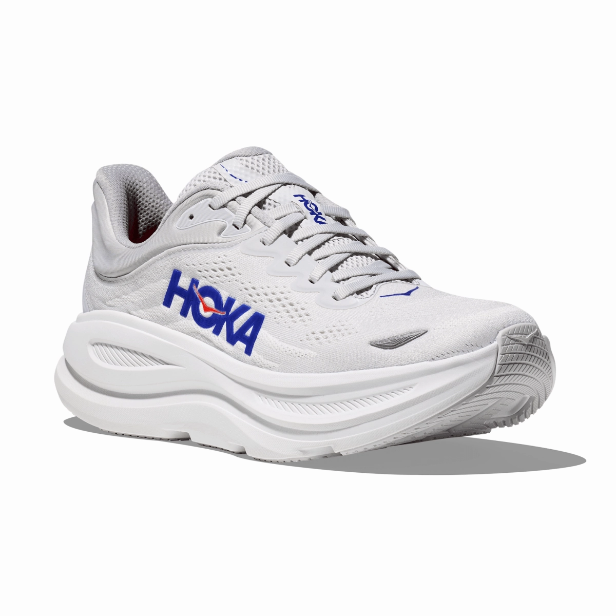 Hoka One One Men's Bondi 9 Cosmic Grey/Ultramarine Double Stitched Seams