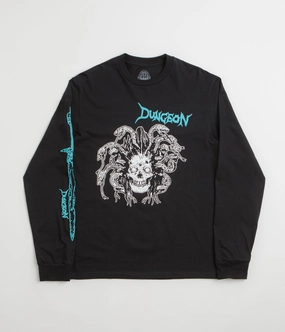 visible details Spaghetti straps Dungeon Medusa Long Sleeve T-Shirt - Black