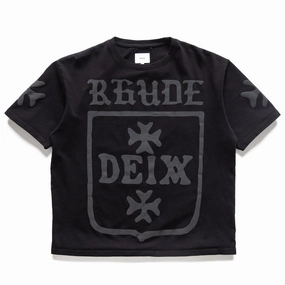 Rhude Deix Shield Oversized Tee - Black cinema event