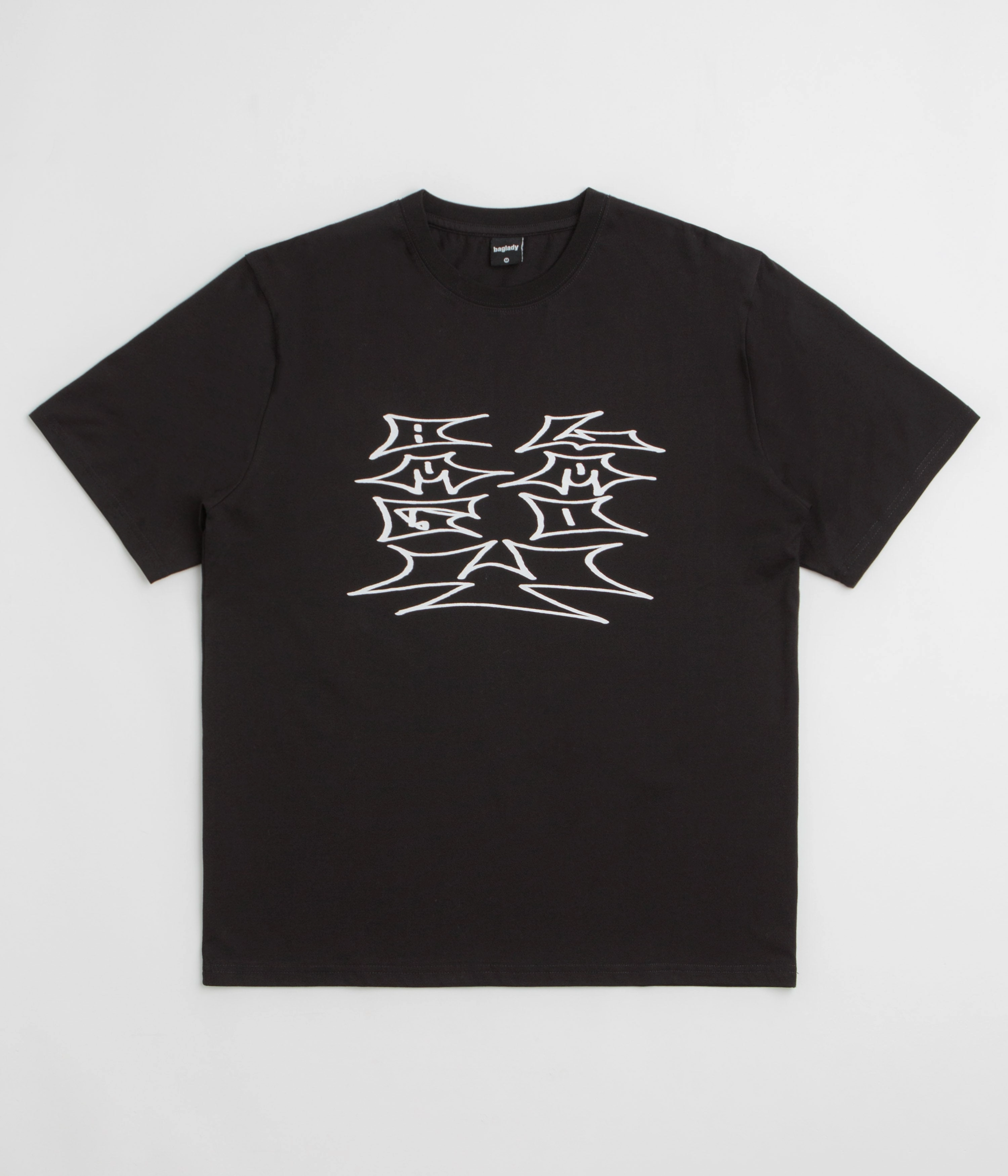 Iron safe Embroidered Details Baglady Blaagdy T-Shirt - Black