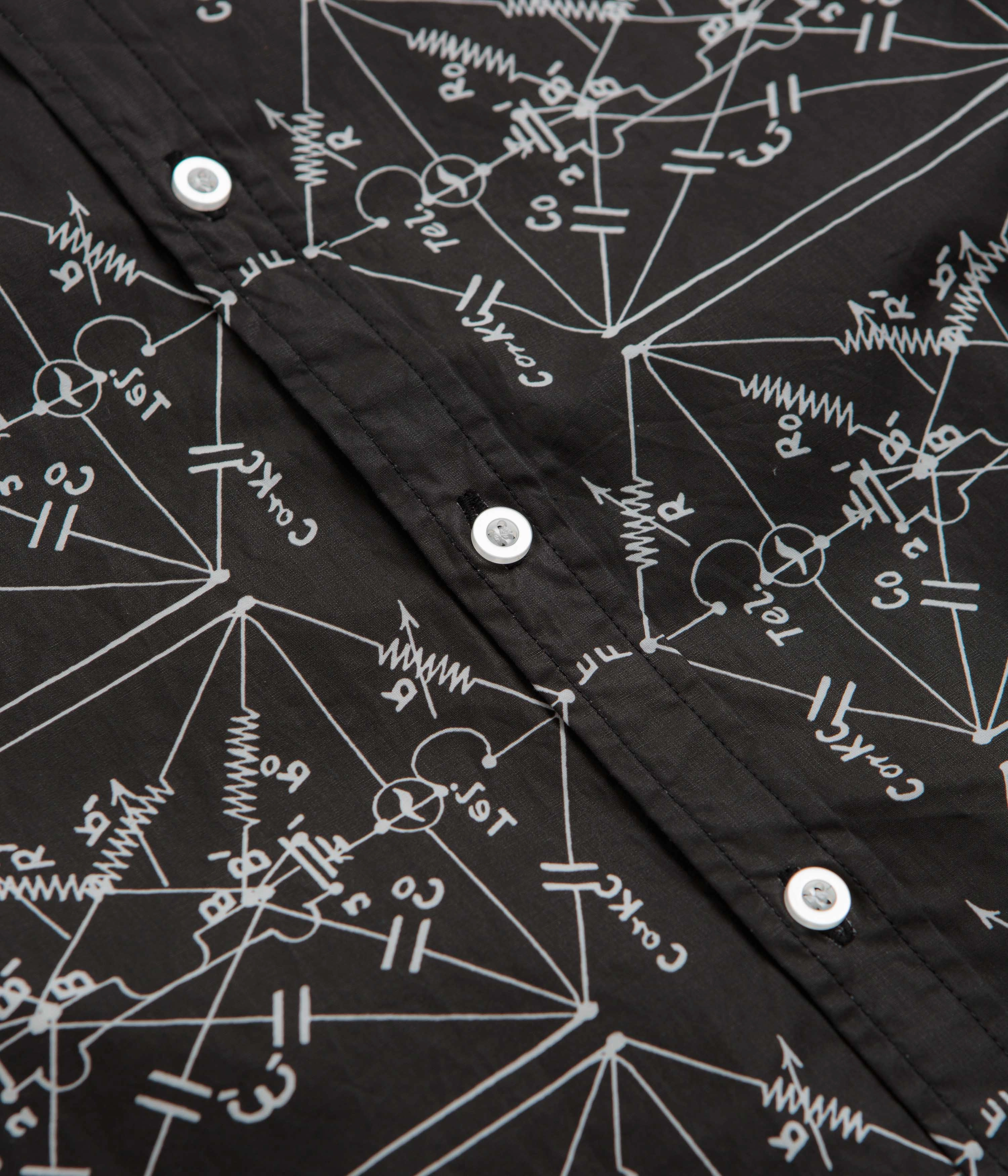 The Trilogy Tapes Envelopes All Over Print Shirt - Black Stretch Material